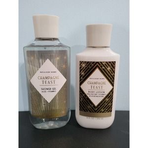 Bath and Body Works holiday champagne toast shower gel and body lotion gift set